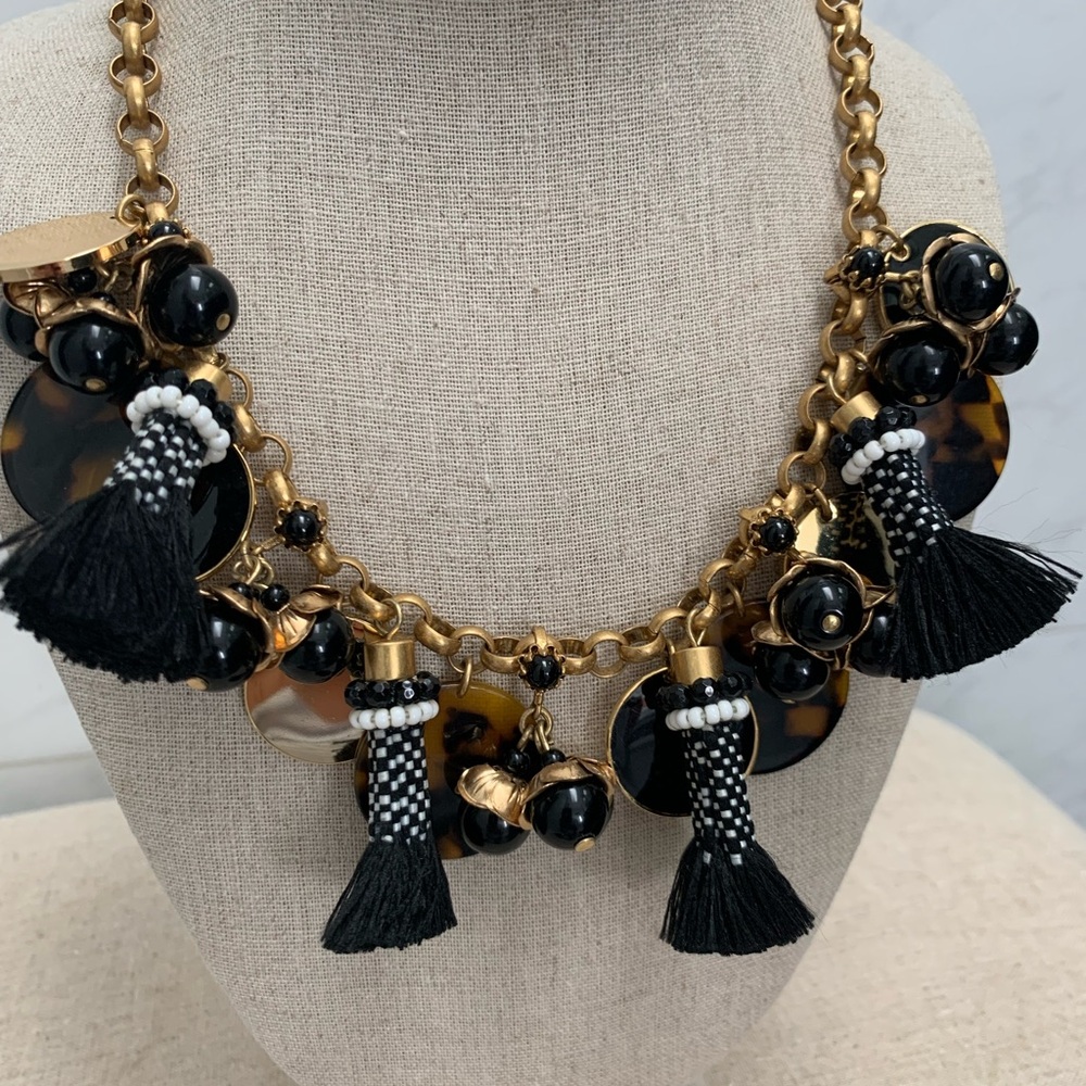 Gold and Black Statement Necklace